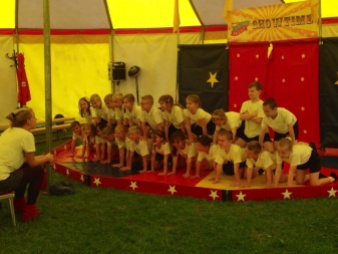 Childrens circus show rehearsals